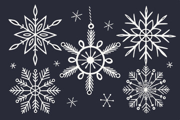 set of Christmas snowflakes