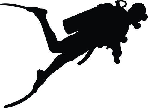 recommend clip art: Scuba diving silhouette illustration