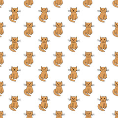 Fototapeta premium Seamless pattern with cat doodle for decorative print, wrapping paper, greeting cards, wallpaper and fabric