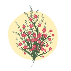 flowers corner art line decoration aesthetics 