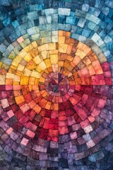 Harmonious Color Wheel A Kaleidoscope of Vibrant Hues and Geometric Patterns, Abstract