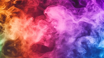 Obraz premium Abstract Colorful Smoke Swirling in Dark Background