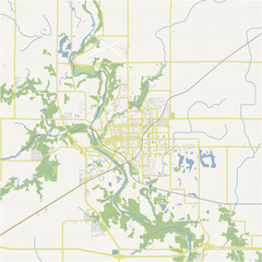 Fototapeta premium Map of Fort Dodge in Iowa in a normal road map style. Contains layered vector with roads water, parks, etc.