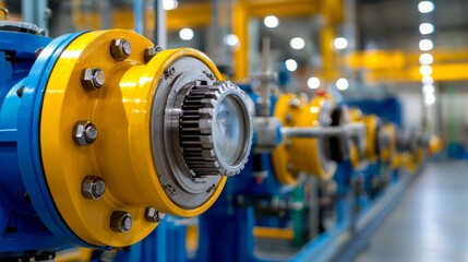 Obraz premium Industrial Machinery and Gears in Factory