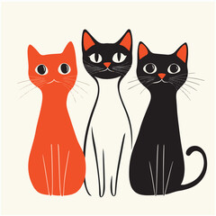 Cheerful Animal Illustration on Bright Orange Background with Floral Nature Design.
