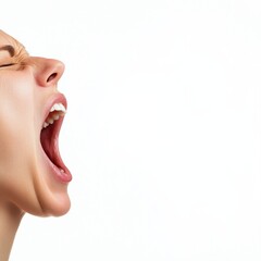 Obraz premium Emotional expression of a woman indoor space portrait photography calm environment close-up human emotion