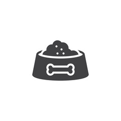 Bowl with dog food vector icon