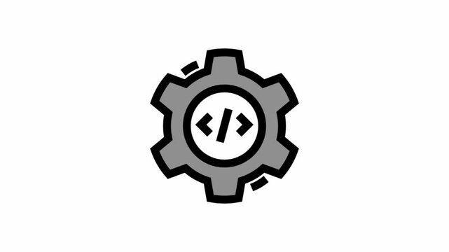 Modern development settings animated icon - Agile and teamwork symbol motion design