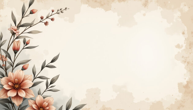 Delicate faded obituary template featuring floral design and soft pastel colors for memorial announcements