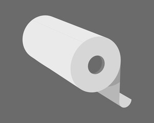 Textile roll vector icon. Paper tube illustration design for kitchen cleaning towel, carpet, scroll whatman, fabric.