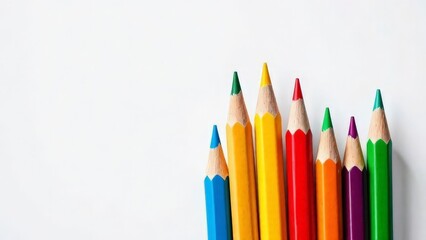 Fototapeta premium Colored pencils on a white background.