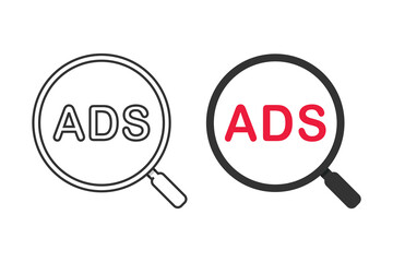 Search ads icon. Illustration vector