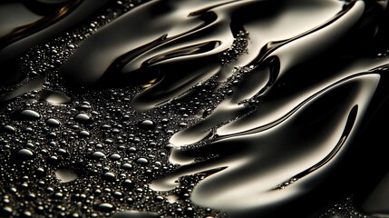 Captivating black paint texture with a fluid appearance.