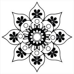 Floral line art mandala background