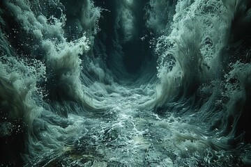 water tsunami with big waves