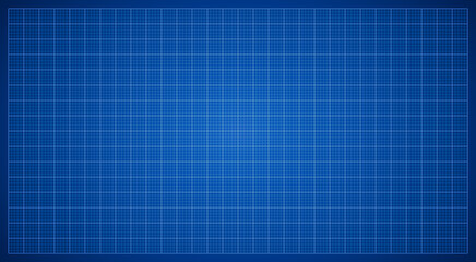 Blue print background or millimeter paper pattern with grid lines for design projects and animations. Technical looking backdrop for presentation of mechanical or acrchitecture early design.