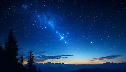 Fototapeta premium Blue night starry sky space background for screensaver