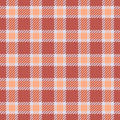 Isolation texture textile pattern, household check seamless tartan. Striped background plaid fabric vector in red and white colors.