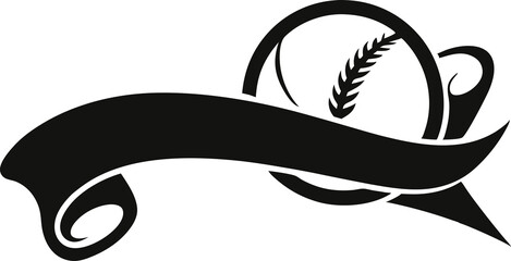 
Baseball isolated badge emblem Logo Split name Frame black and white vector silhouette, vintage Sport club Design Element ribbon shape illustration



