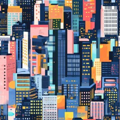 Obraz premium Abstract Colorful Cityscape Art
