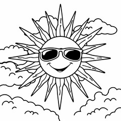 Smiling Sun with Sunglasses - Cool Vector Illustration