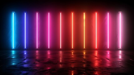 Futuristic Neon Flashes on Black Background for Motion Graphics and Digital Art Generative AI