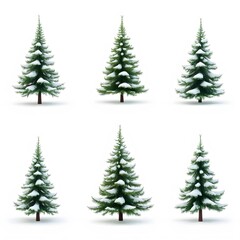 Fototapeta premium Festive Christmas Trees with Decorations and Snow
