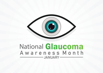 National Glaucoma Awareness Month January Modern Vector illustration. Suitable for greeting card, poster and banner. 