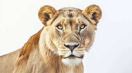 Fototapeta premium A Female Lion Gazing Directly at the Camera