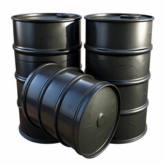 black oil barrels white background