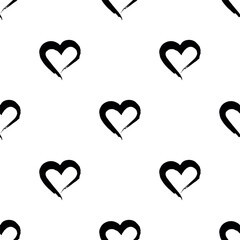 Seamless pattern with hand drawn heart doodle for decorative print, wrapping paper, greeting cards and fabric