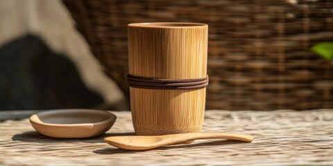 Eco friendly bamboo drinking glass crafted from natural bamboo materials showcases the beauty of bamboo art. This sustainable bamboo product highlights the advantages of eco friendly choices.