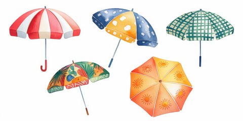 Obraz premium Watercolor Umbrella Collection 