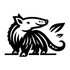 Aardvark logo icon shilhouette vector with a white backround