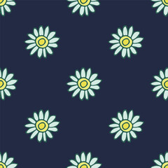 Summer seamless pattern with flowers doodle for decorative print, wrapping paper, greeting cards, wallpaper and fabric