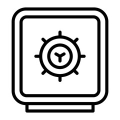 Bank Safe Vector Line Icon Design