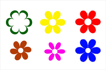Vibrant Flower Shapes - Colorful Abstract Floral Designs