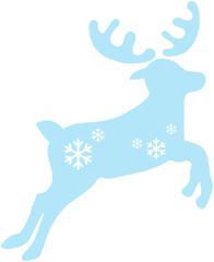 Running Deer Icon. Jumping Elk Silhouette