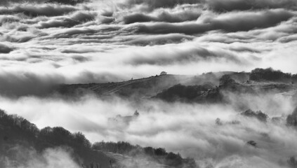 fog over the mountains