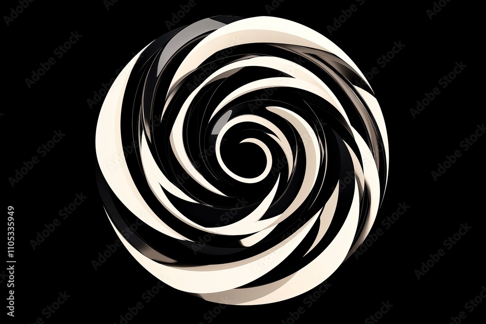 Poster A concentric circular design in monochrome, gradually transitioning from black to white.