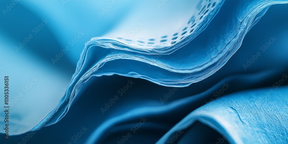 Fototapete macro shot of folded receipt paper showcasing intricate details. the shallow depth of field emphasiz