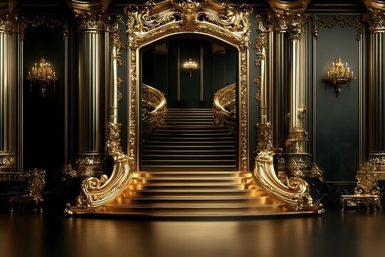 Intricate gilded craftsmanship enhances the opulence of the interior.