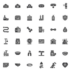 Pet shop vector icons set