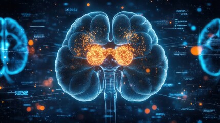 Infographic showing the auditory nerve pathways and how sound is processed in the brain.