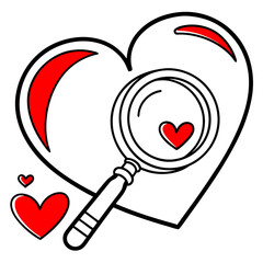 heart search icon vector illustration