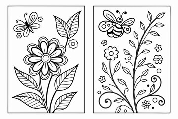 Relaxing Floral and Botanical Line Art Coloring Pages