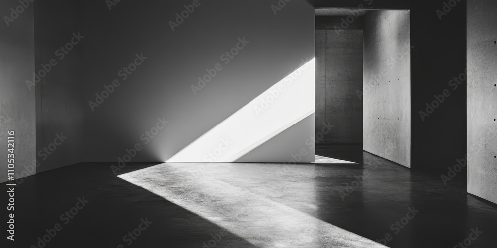 Fototapete black and white photography showcasing minimal shapes in an installation, exploring the interplay of