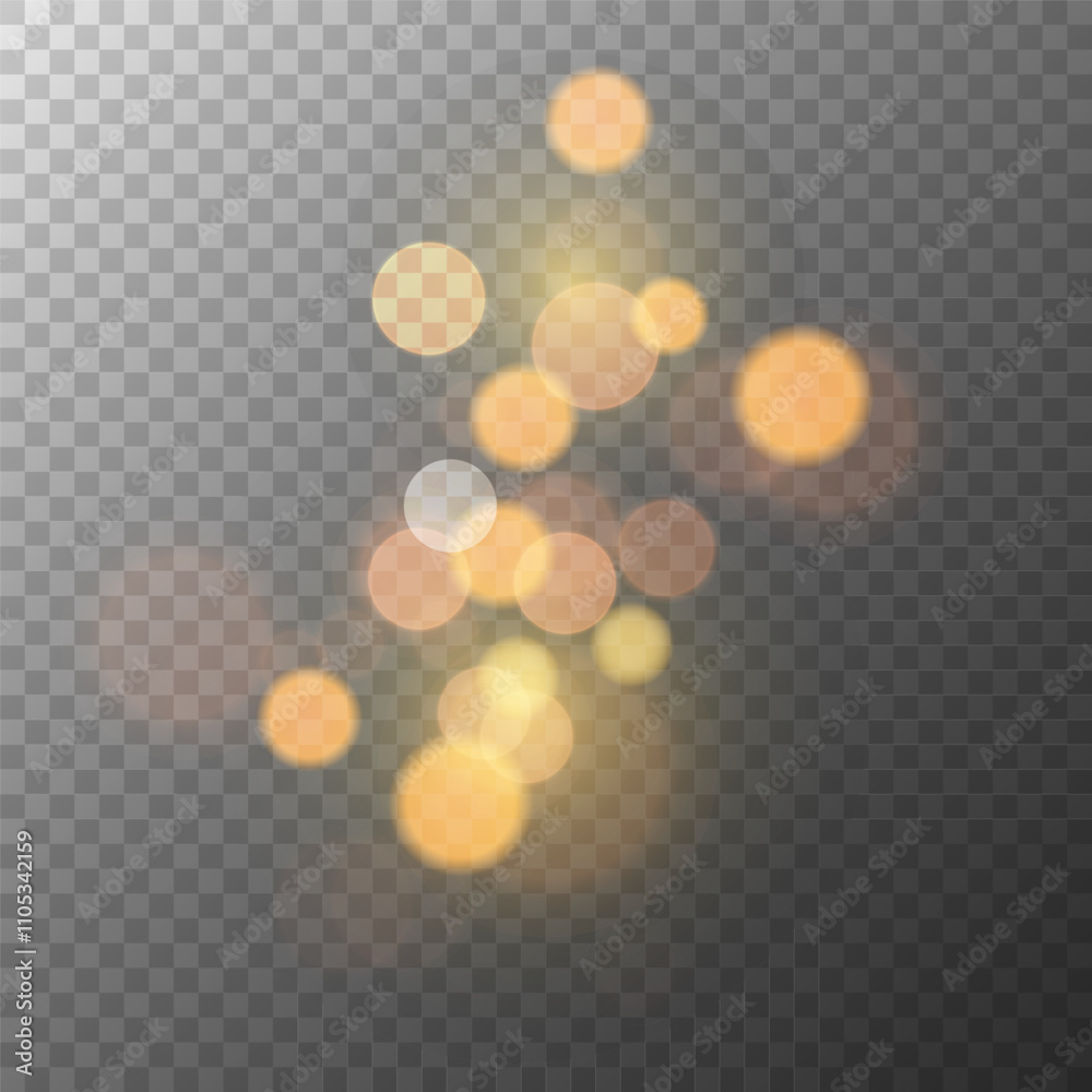 Wall mural bokeh lights. blurred overlay template. abstract blur light effect. transparent background. vector i