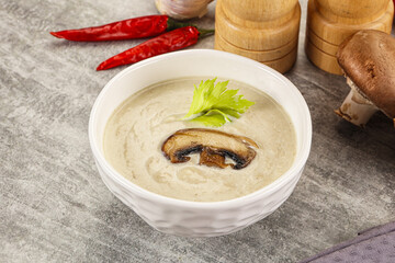 Delicous mushroom champignon cream soup