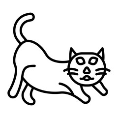Stretching Cat line icon